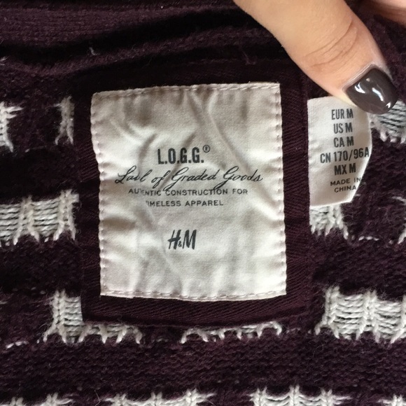 Polka dot purple h&m medium weight cardigan - Picture 5 of 5